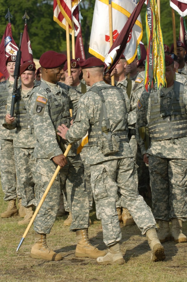 44th MED BDE CDR accepts the colors