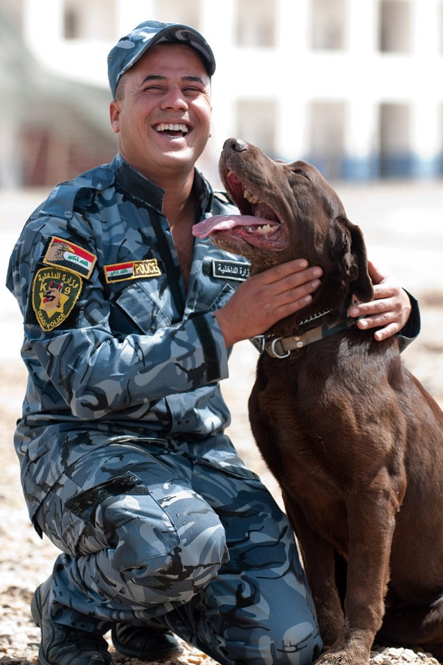 Iraqi dog handler