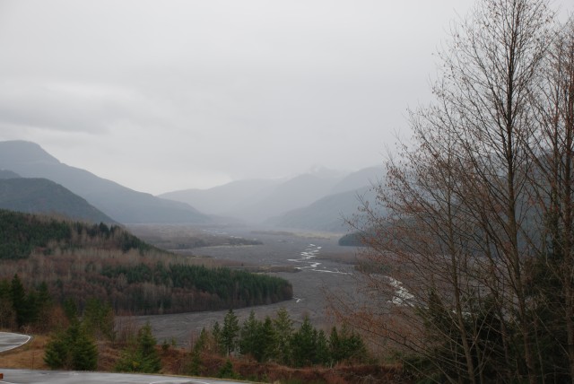 Upstream scene from the Mount St. Helens Sediment Retention Structure