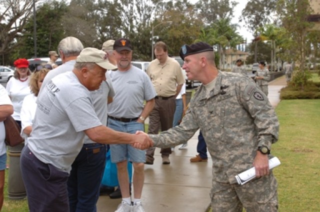 Col. Guthrie greets Vietnam veteran