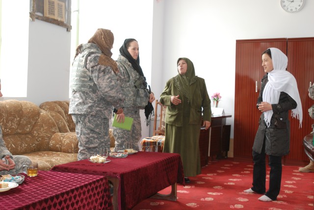 Female Soldiers Meet Female Students in Mazar E Sharif
