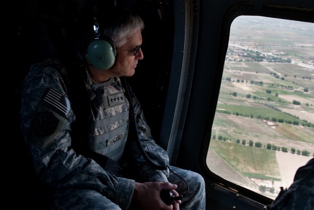 Helicopter flight over Southern Afghanistan