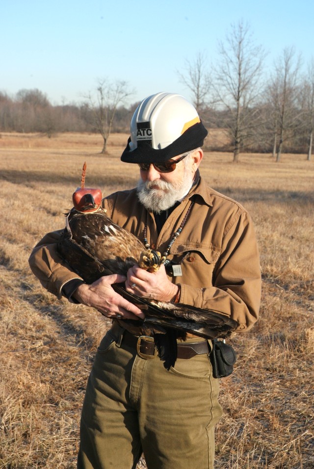 Joseph Ondek with eagle