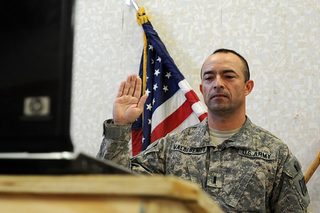 Swearing in his wife