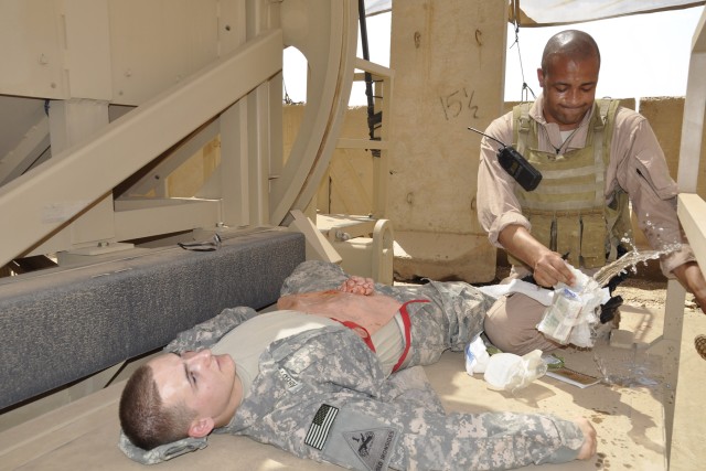 Attempting to stabilize victim