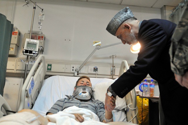 President of Afghanistan visits Afghan and Coalition Forces on BAF