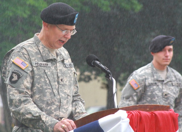 ASC&#039;s Feldmann promoted in rainy ceremony