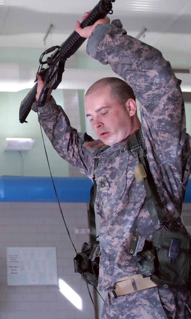 3-71 Cavalry troops learn water survival skills