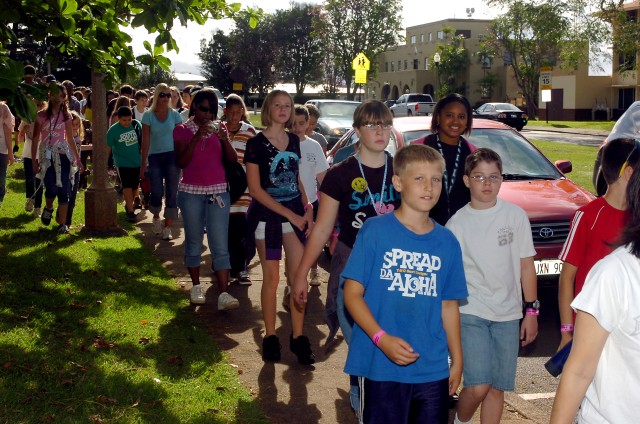 Wheeler Middle School students walk for drug awareness