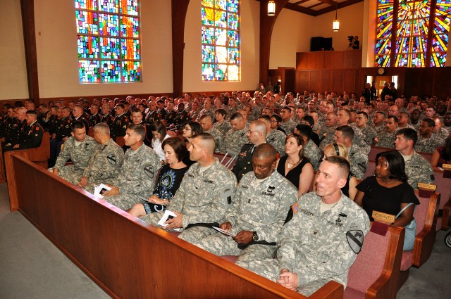 FORT HOOD, Texas-Leaders, Soldiers and friends with the 1st Cavalry Division and the 41st Fires Brigade attend a memorial to honor the memory of Pfc. Barry Smith, a Portland, Maine native with Battery A, 2nd Battalion, 20th Field Artillery Regiment, ...