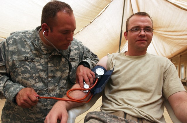 Checking blood pressure