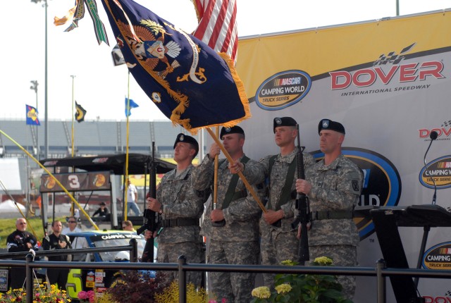 2-87 Infantry Soldiers provide color guard at NASCAR race