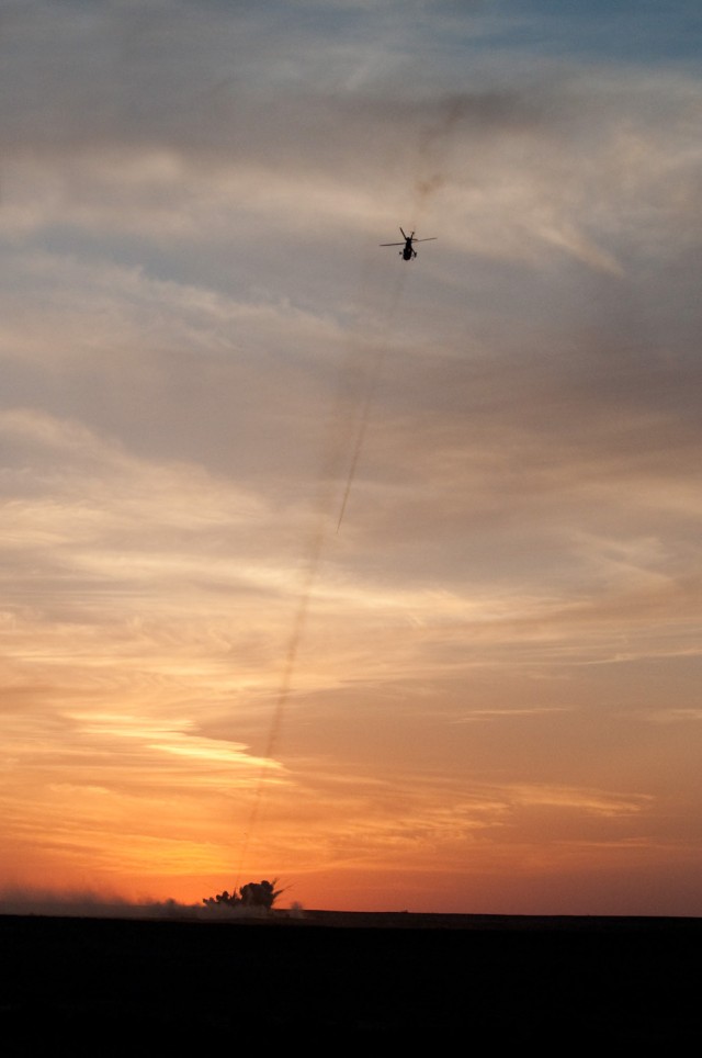 During a live fire exercise 