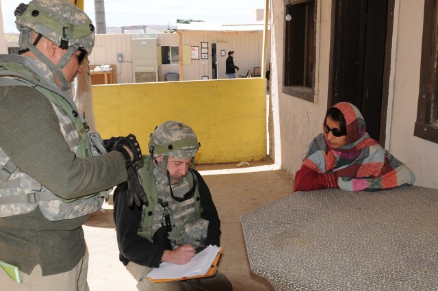 HTT interviews a female Iraqi role-player
