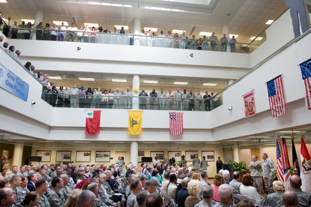 Gen. George W. Casey Jr., conducts the  promotion ceremony for Gen. James D. Thurman at US Army Forces Command in Ft. McPherson, GA, June 3, 2010.  "In his 35 years of service to Army he spent almost 28 and a half as a Commander and Operations...