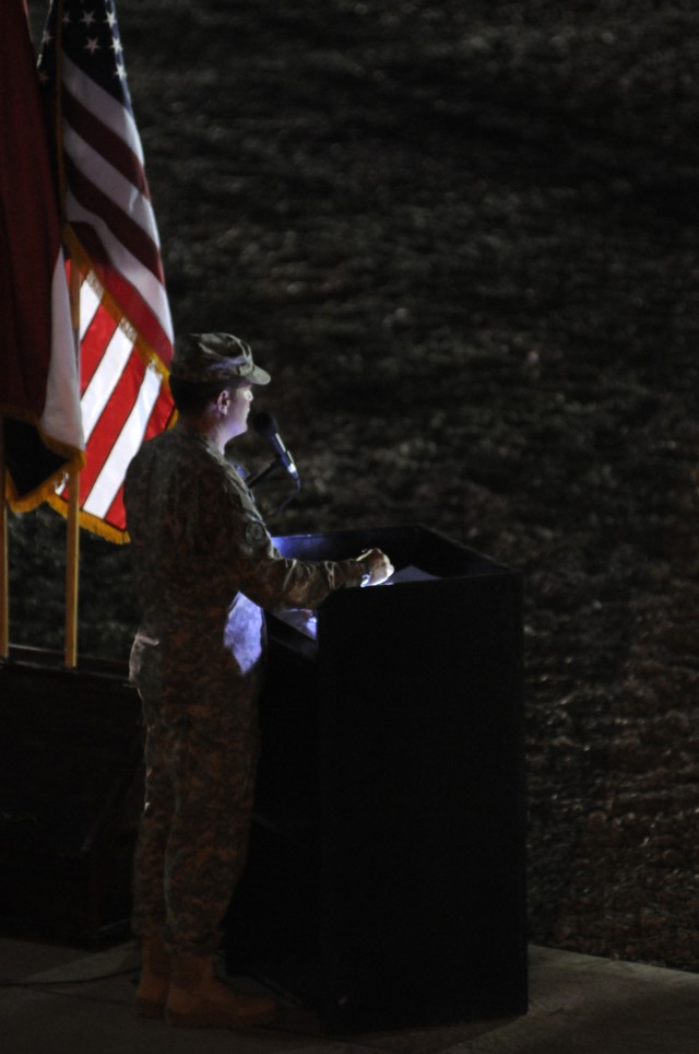 Adressing the crowd