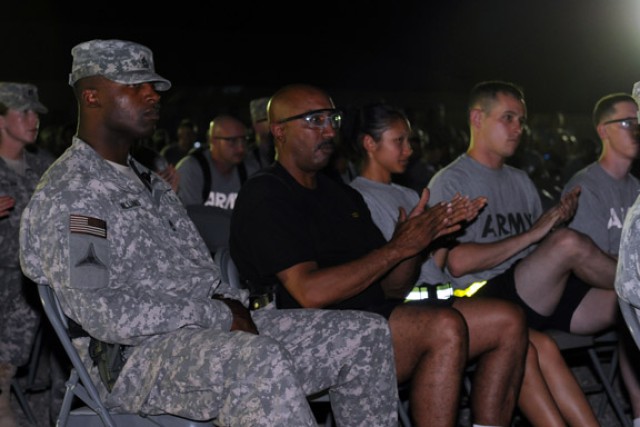Soldiers applaud
