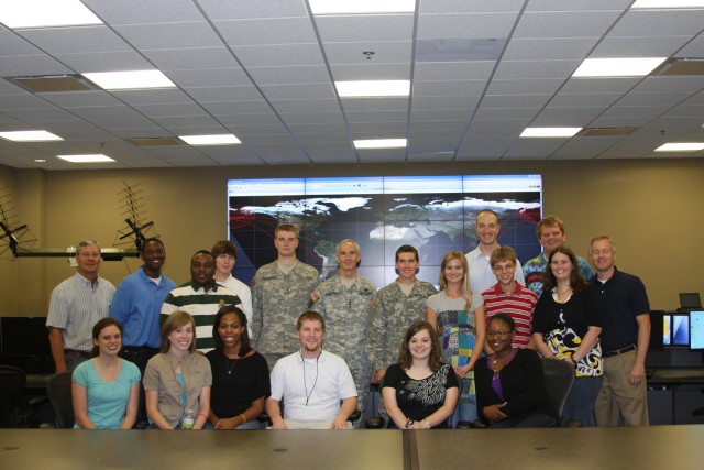 Concept Analysis Lab students take time to pose with Lt. Gen. Kevin T. Campbell, commanding general, USASMDC/ARSTRAT, during his visit to the CAL. Students at the CAL during the summer of 2010 come from colleges around the country, including...