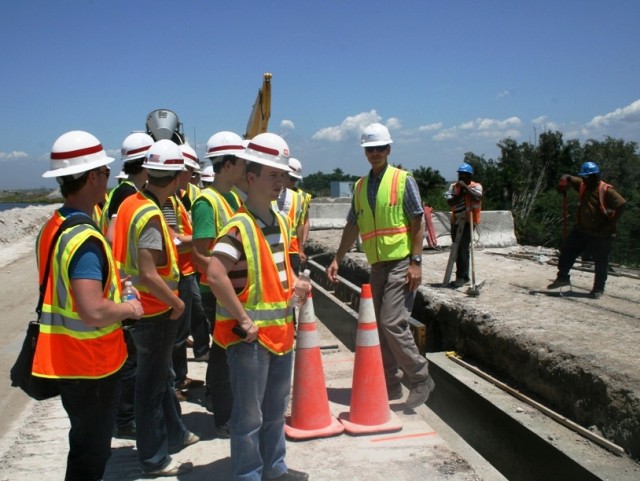 Dutch civil engineering students visit the Herbert Hoover Dike Rehabilitation Project in the Jacksonville District of the US Army Corps of Engineers.