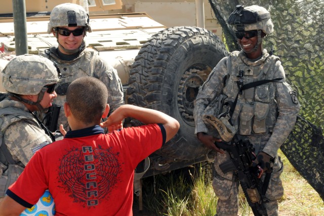 Listening to local Iraqi Child