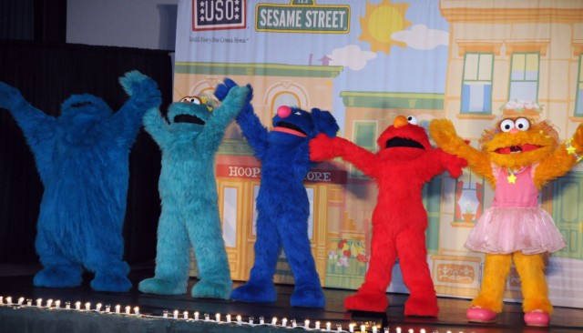 USO Sesame Street tour visits post