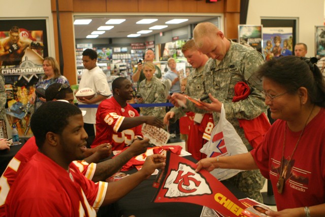 Fantastic support, Chiefs visit Fort Riley Post exchange