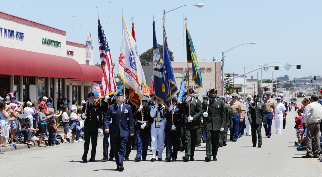 Monterey military march in Seaside Independence Day parade