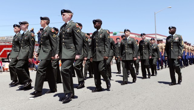 Monterey military march in Seaside Independence Day parade