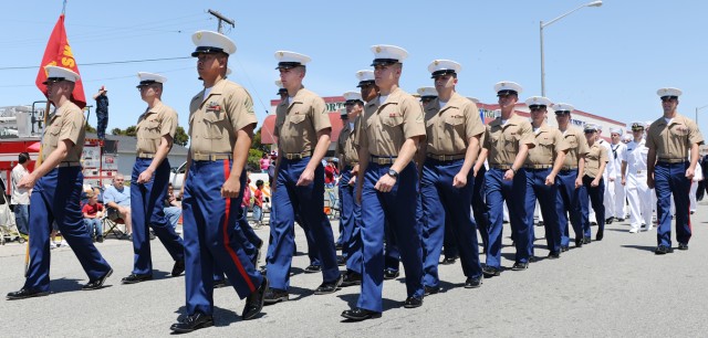 Monterey military march in Seaside Independence Day parade