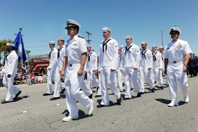 Monterey military march in Seaside Independence Day parade