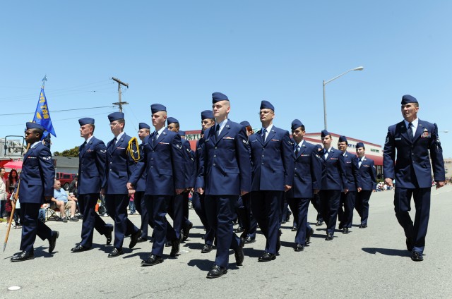 Monterey military march in Seaside Independence Day parade