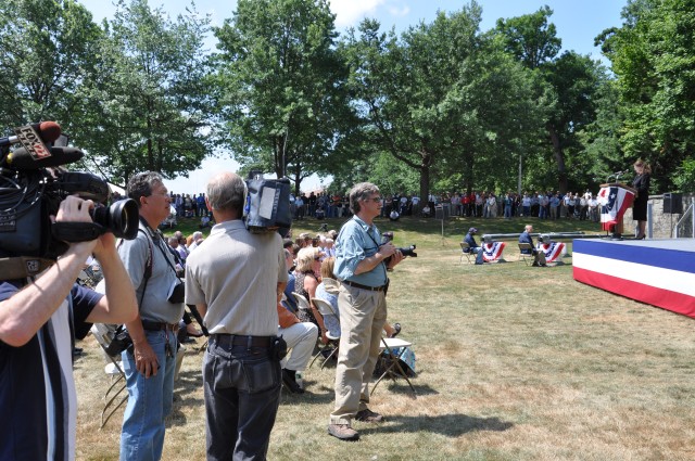 Media turnout for Watervliet Change of Command