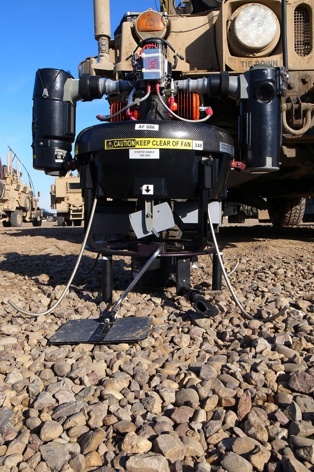 Trashcan-like UAS useful tool for Stryker team