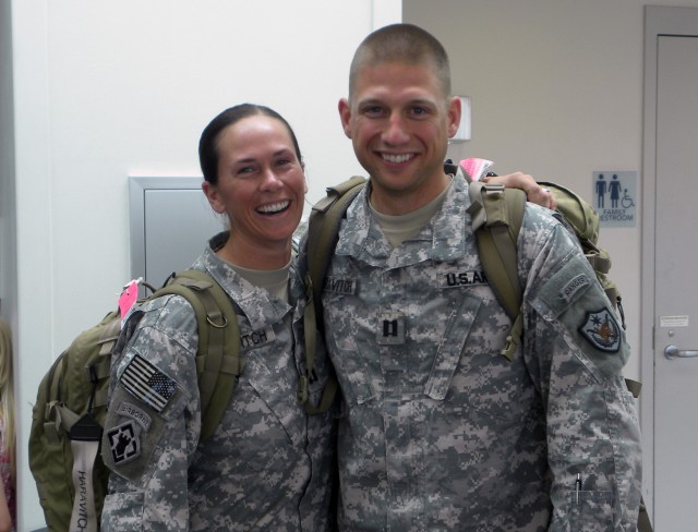 Deployed couple returns home