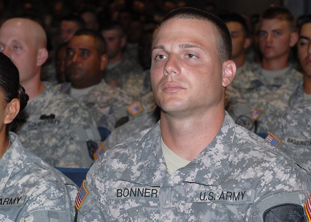 FORT HOOD, Texas - Sgt. Keith Bonner Jr., from Lakeland, Fla., a hydraulics mechanic for Company D, 2nd General Support Aviation Battalion, 227th Aviation Regiment, 1st Air Cavalry Brigade, 1st Cavalry Division, waits with his fellow classmates...