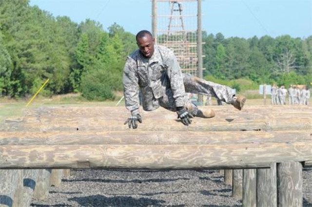 Niner offcers, NCOs get busy with obstacle course