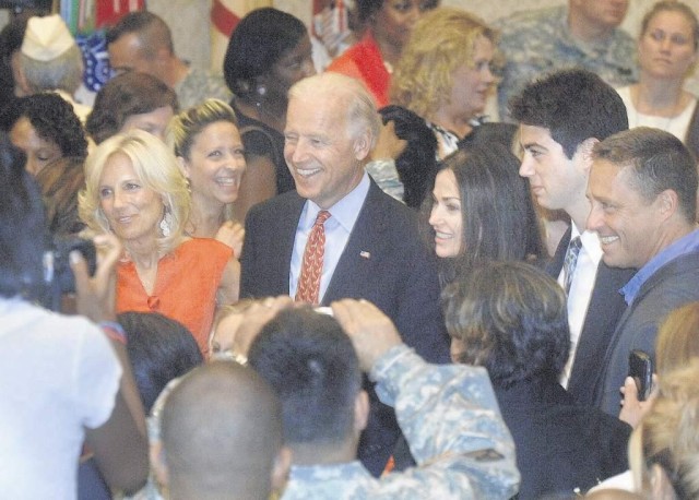 Bidens recognize resiliency of military families; Second Lady premieres acting debut at Belvoir