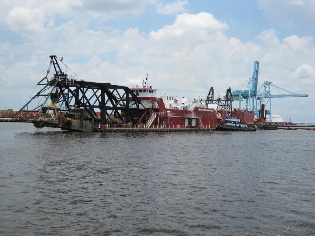 The Texas removes sediment from the St. Johns River