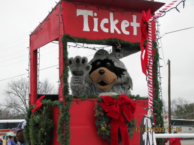 Recycling Mascot at Christmas Parade