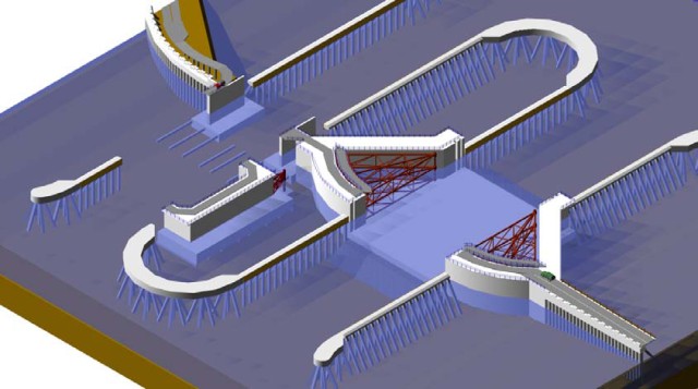 Illustration of GIWW surge barrier gate