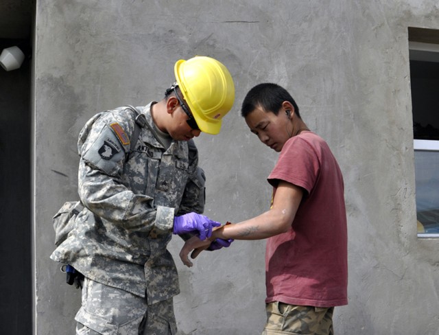 Alaska National Guardsmen provide medical support at Khaan Quest 2010