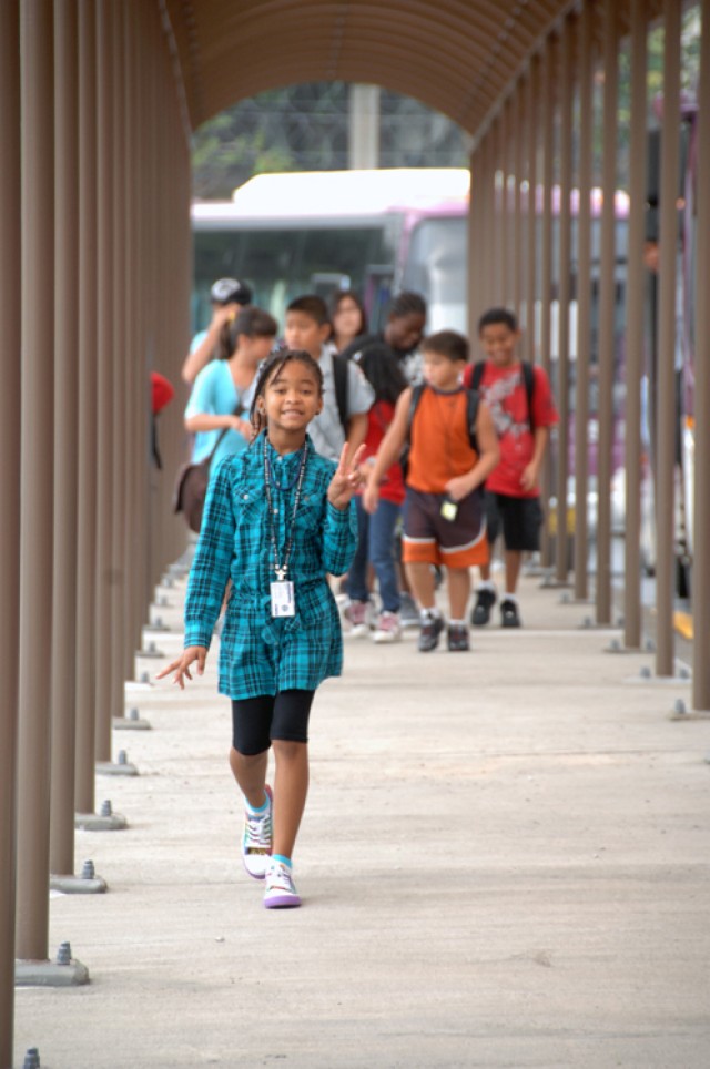 Students arrive at historic Casey Elementary School for classes