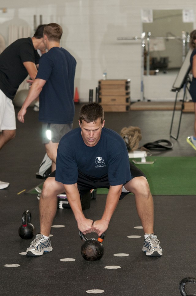 Fort Bragg Soldiers work the whole body; Kettlebell 101 promotes strength, better health