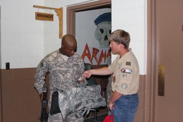 Local Boy Scout says goodbye to his heroes: 183rd  receives token prior to deploying