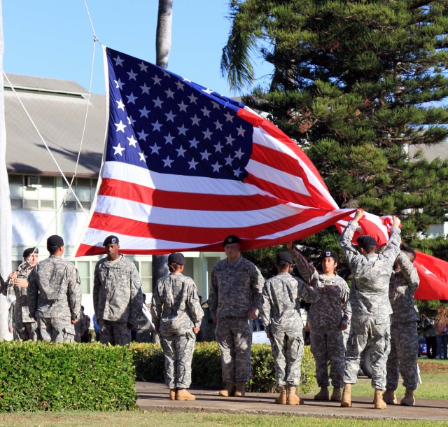 Army Pacific honors 9/11 victims, Soldiers at retreat ceremony