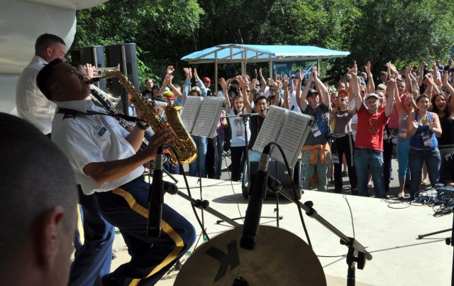 25th ID band performs on Sakhalin Island, Russia at youth camp