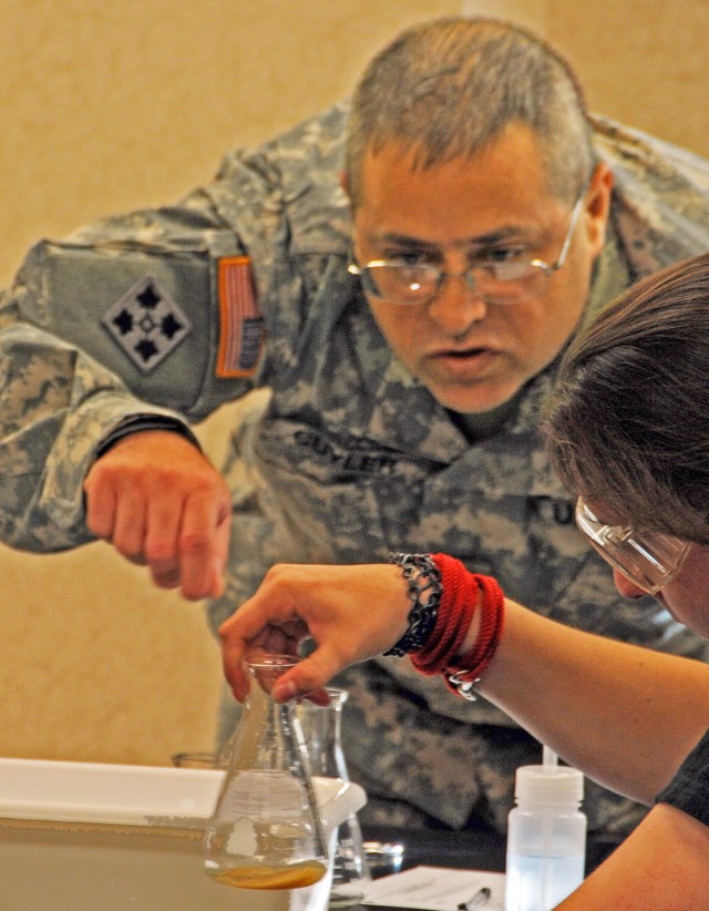 Guardsman helps with high school experiment