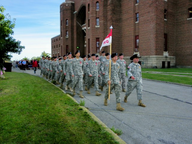 Soldiers March and Give Blood