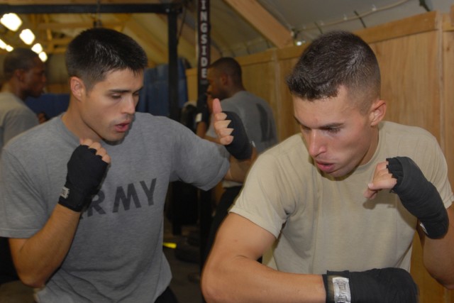 Practicing a boxing technique