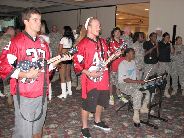 It&#039;s good!!! Atlanta Falcons players, cheerleaders score big in game of improving Soldier morale